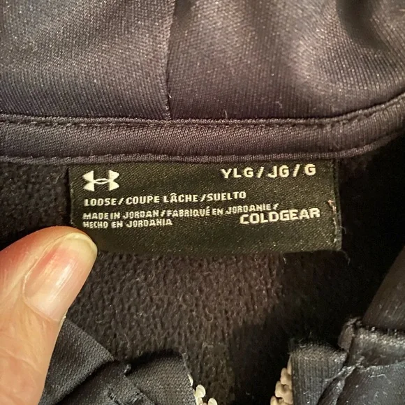 Under Armour Kids Black Full-Zip Hoodie L - Picture 2 of 2